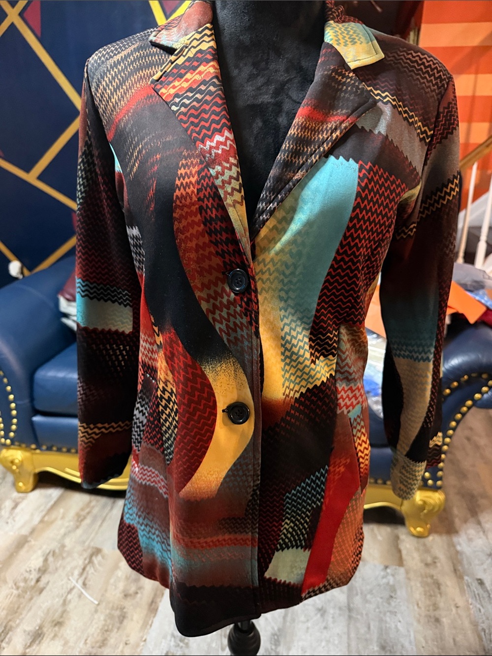 Women’s Multicolor Patterned Blazer Jacket